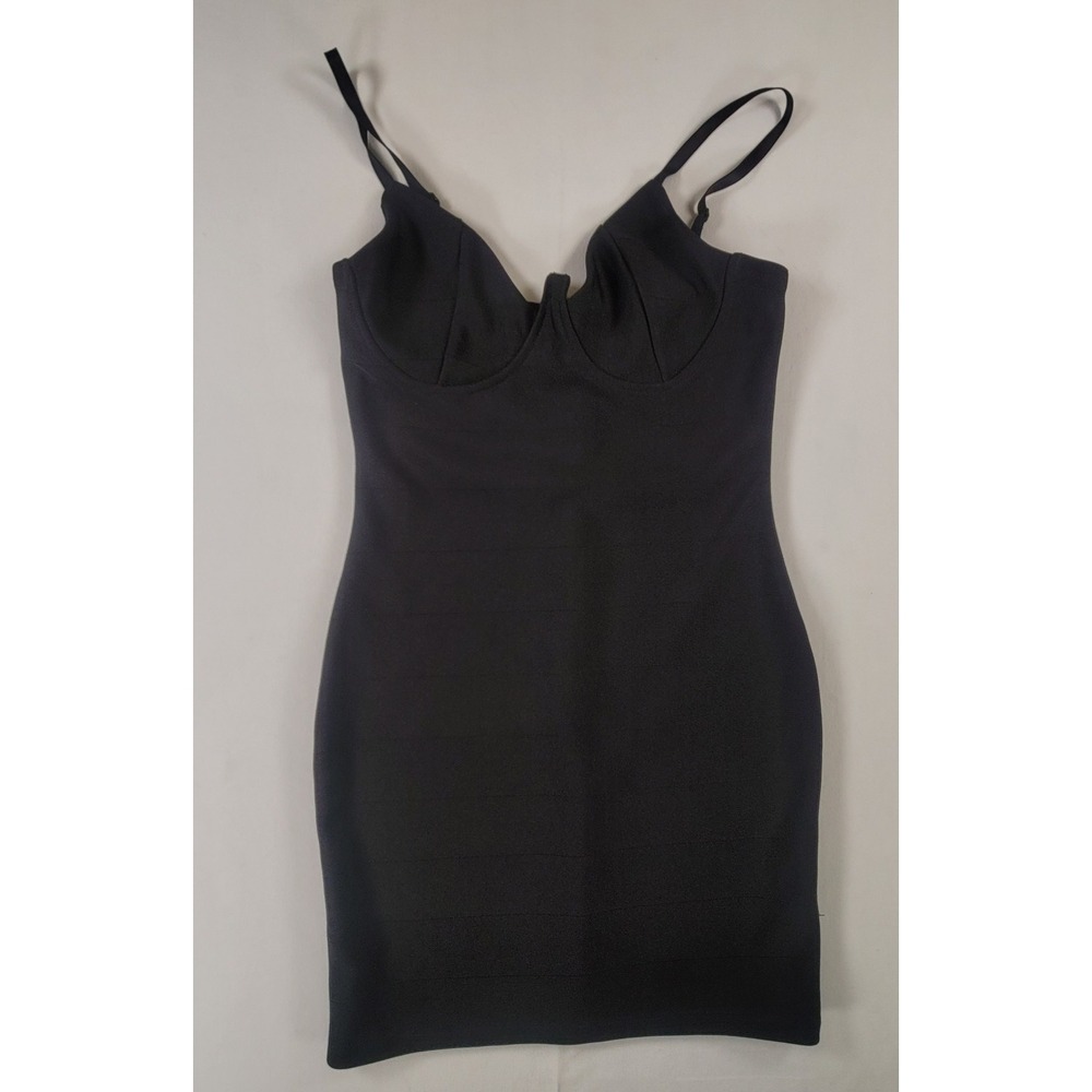 Mele E Pere Black Bandage Bodycon Dress Size‎ M Bustier Cocktail Mini